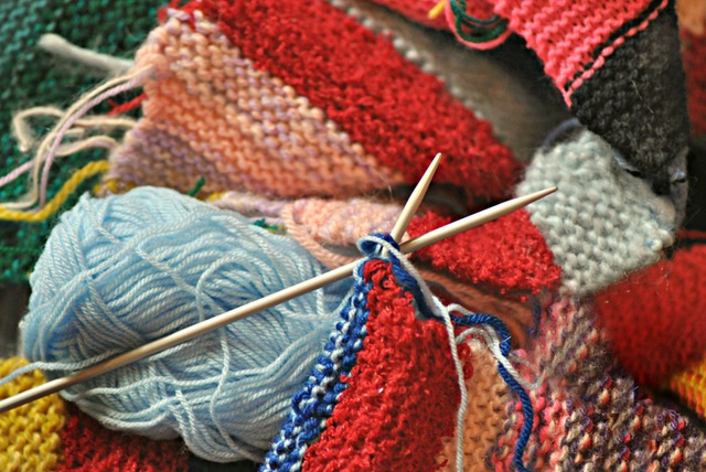yarn being knit